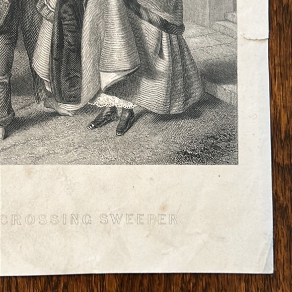 The Crossing Sweeper 5.5" x 8.25" Antique Engraving/Print - Picture 7 of 10